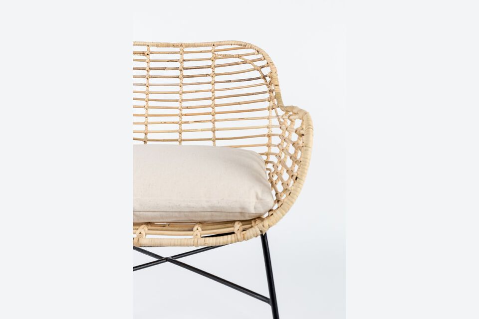 Beige rattan chair Tiger - 8