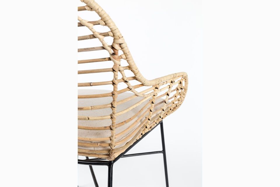 Beige rattan chair Tiger - 11