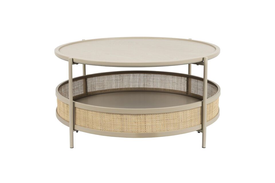 Beige rattan coffee table Makoto White Label