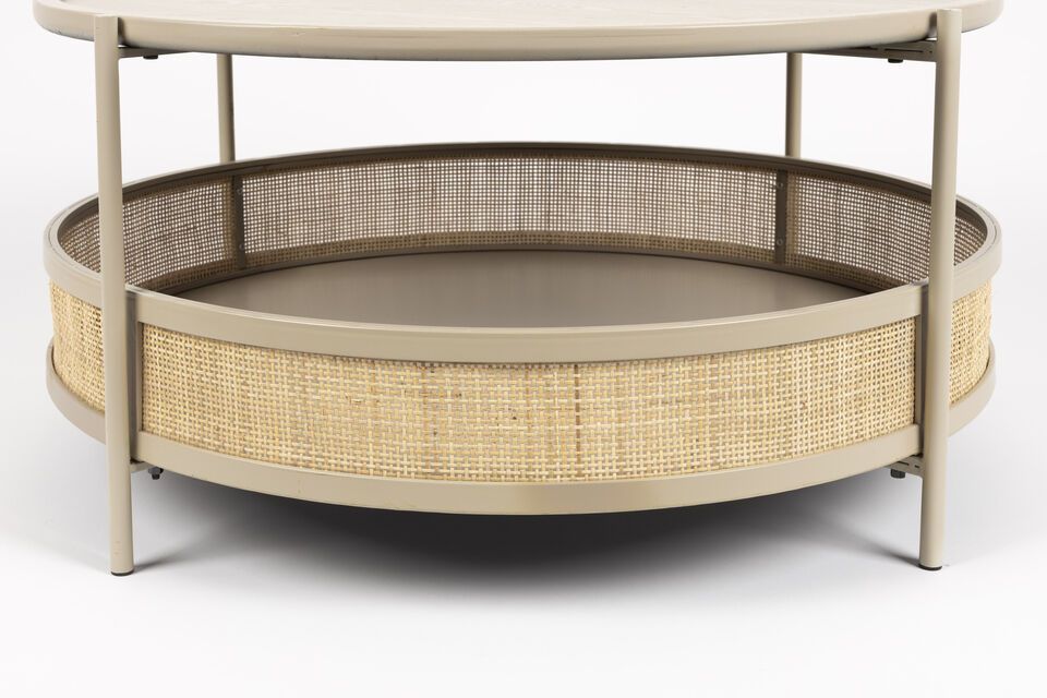 Beige rattan coffee table Makoto - 4