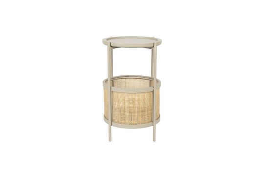 Beige rattan side table Makoto Clipped