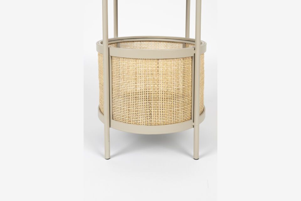 Beige rattan side table Makoto - 4