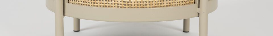 Material Details Beige rattan side table Makoto