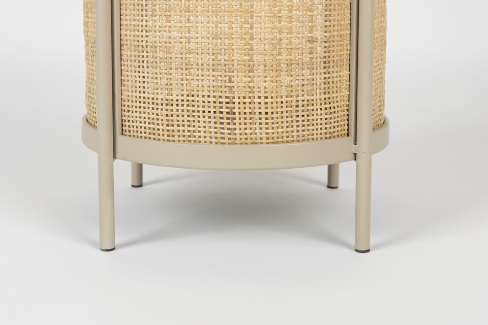 Beige rattan side table Makoto - 5