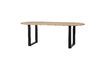 Miniature Beige solid oak oval table 220x90 with U-shaped legs Tablo 2