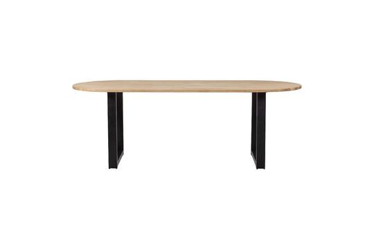 Beige solid oak oval table 220x90 with U-shaped legs Tablo Clipped