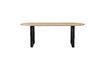 Miniature Beige solid oak oval table 220x90 with U-shaped legs Tablo 1