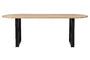 Miniature Beige solid oak oval table 220x90 with U-shaped legs Tablo Clipped