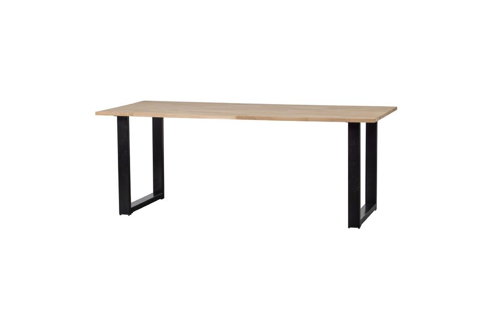 Add a modern touch to your dining room with this oak table