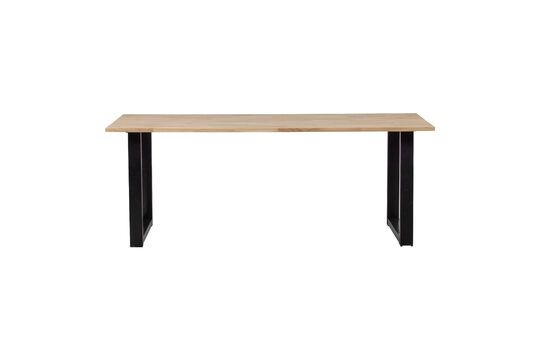 Beige solid oak table 220x90 with U-shaped legs Tablo Clipped