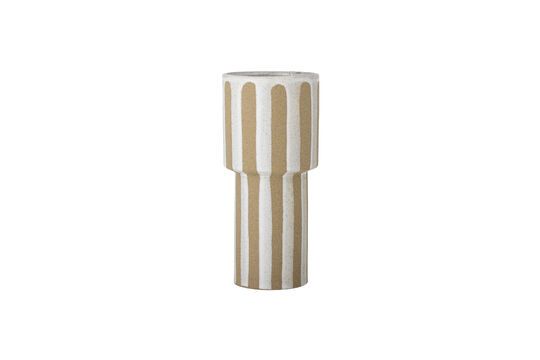 Beige stoneware vase H28,5 Awah Clipped