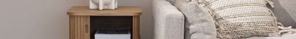 Material Details Beige wood side table Barbier