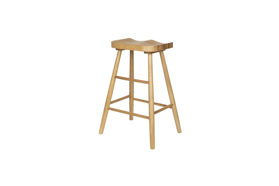 Beige wooden bar stool Vander - 5