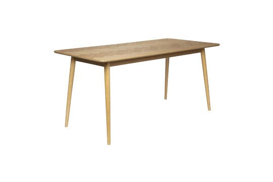 Beige wooden dining table 160cm Fabio Clipped