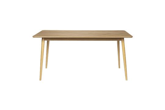 Beige wooden dining table 180cm Fabio Clipped