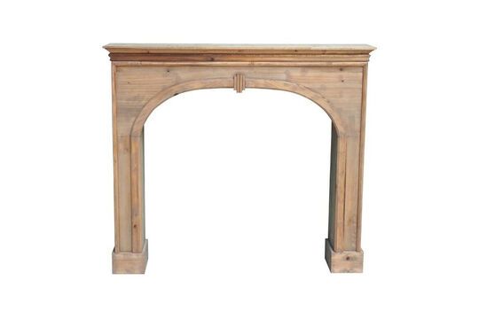 Beloeil light wood console fireplace Clipped