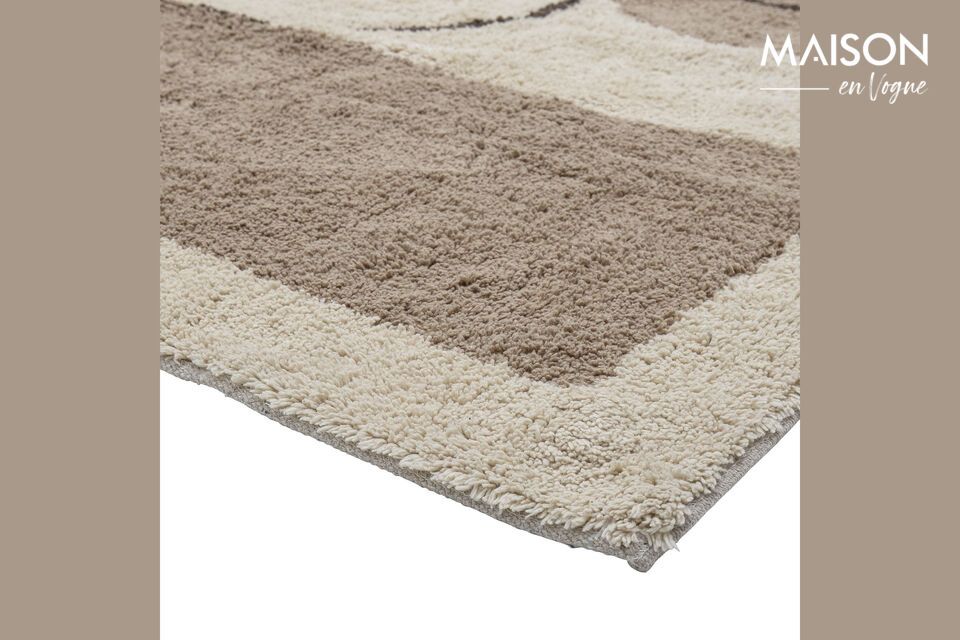 Tufted cotton carpet for a soft, soothing interior.