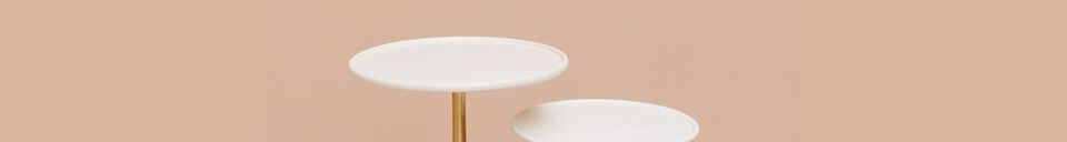 Material Details Bianca large gold and white metal side table