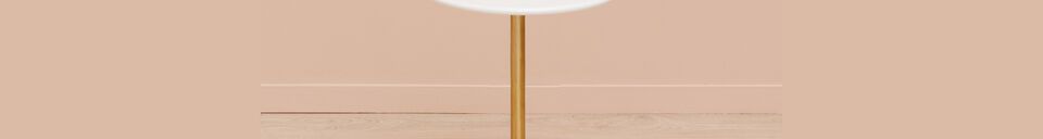 Material Details Bianca small gold and white metal side table