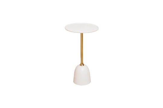 Bianca small gold and white metal side table Clipped