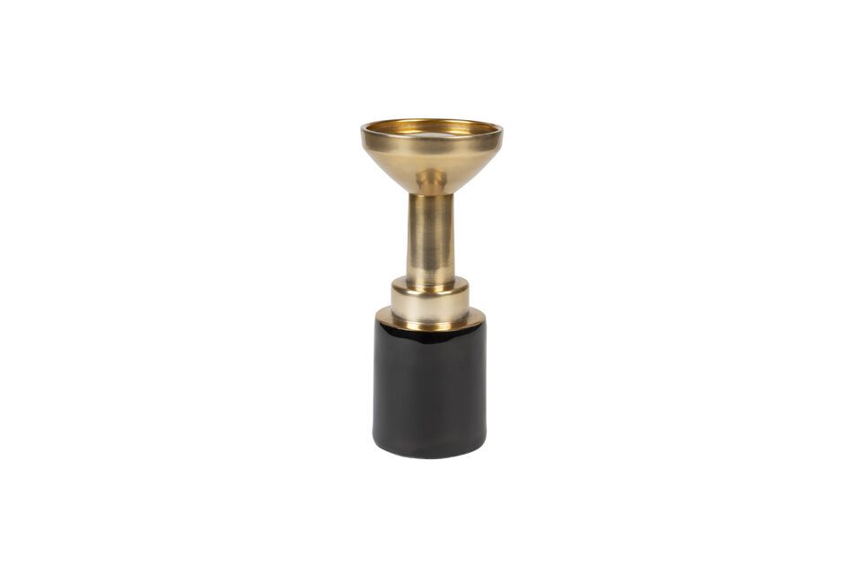 Black aluminium candle holder Glam Zuiver