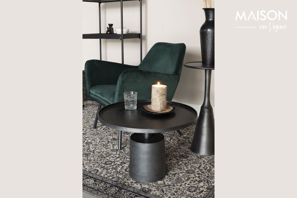 Black aluminium coffee table Mason - 2