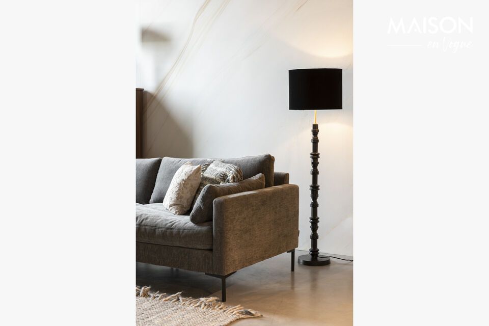 Black aluminium floor lamp Totem - 3