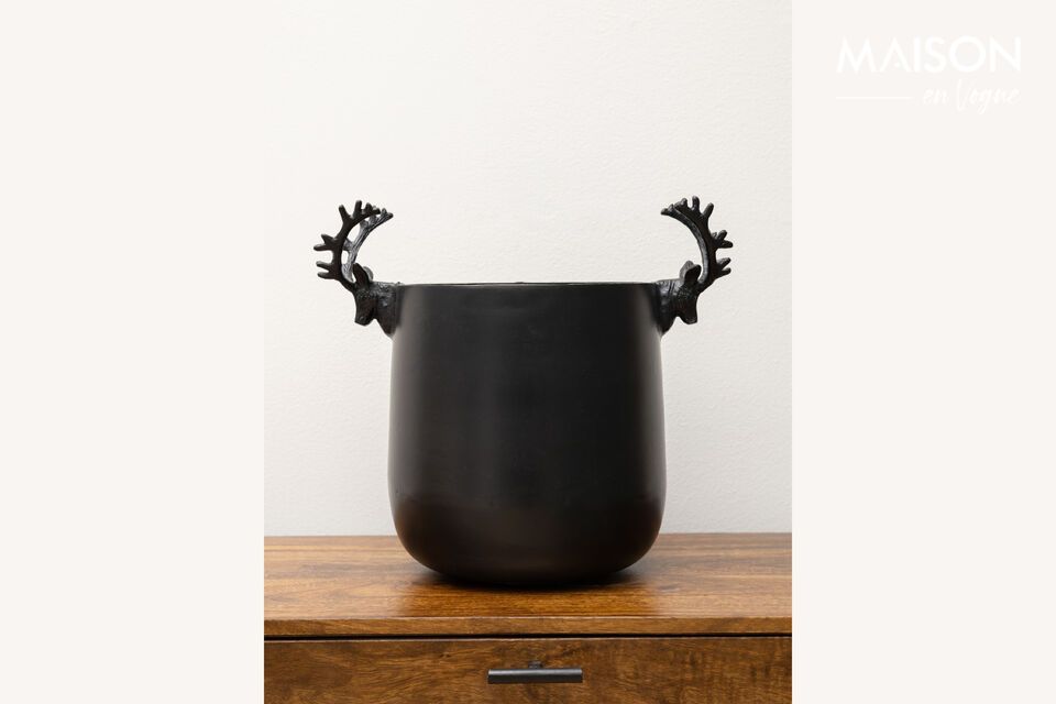 Black aluminum ice bucket Deer Chehoma