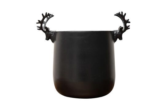 Black aluminum ice bucket Deer Clipped