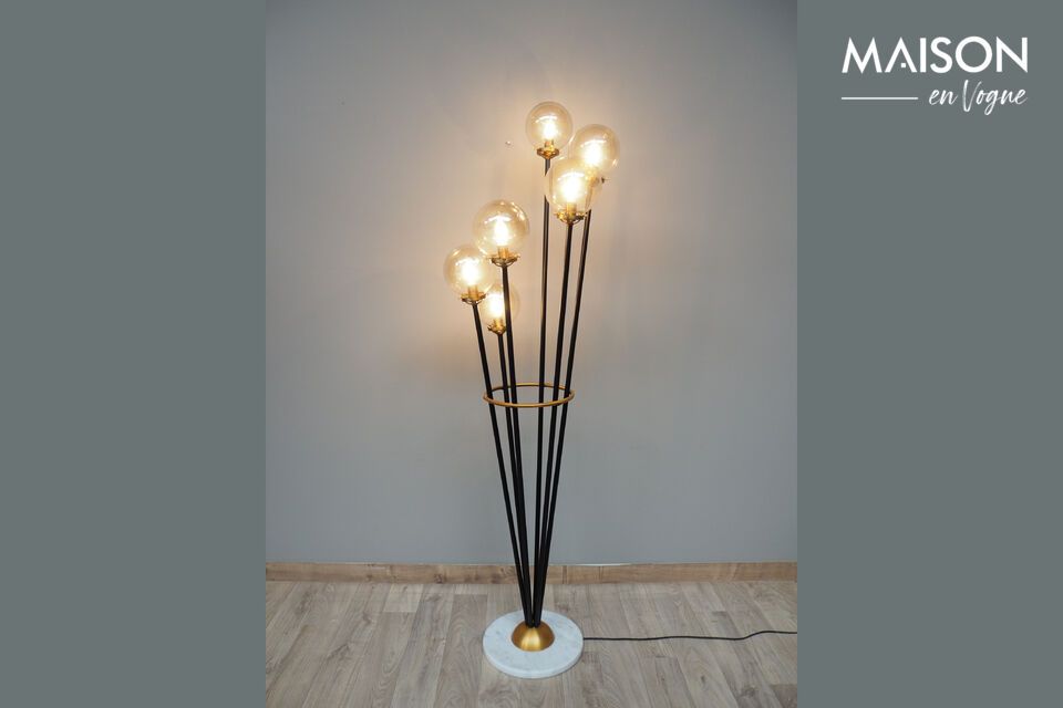 Black and gold metal floor lamp Artifice Chehoma