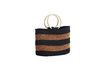 Miniature Black and orange natural fiber basket Hanbag 1