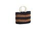 Miniature Black and orange natural fiber basket Hanbag Clipped