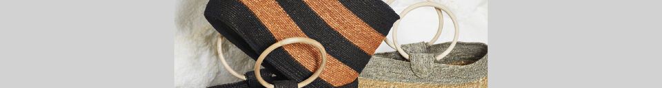 Material Details Black and orange natural fiber basket Hanbag