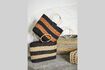 Miniature Black and orange natural fiber basket Hanbag 2