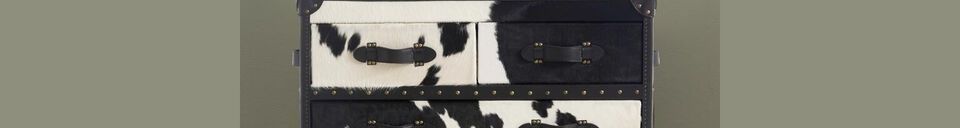 Material Details Black and white Cowhide chest of drawers