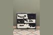 Miniature Black and white Cowhide chest of drawers 1