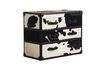 Miniature Black and white Cowhide chest of drawers 5