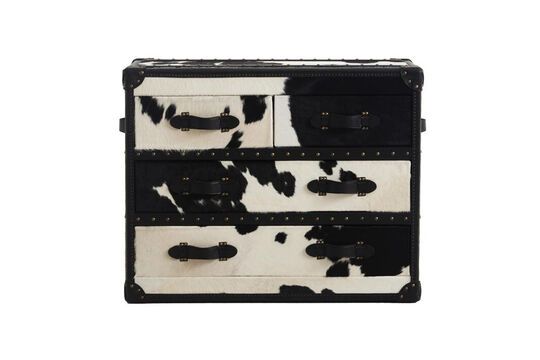 Black and white Cowhide chest of drawers Clipped