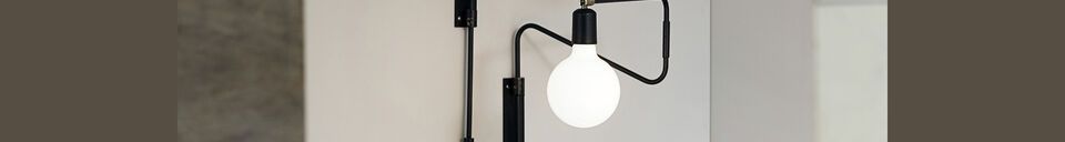 Material Details Black brass wall light Swing