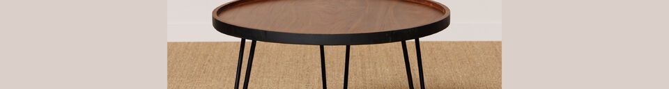 Material Details Black brown teak coffee table