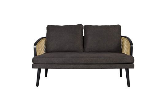 Black fabric 2-seater sofa Manou Clipped