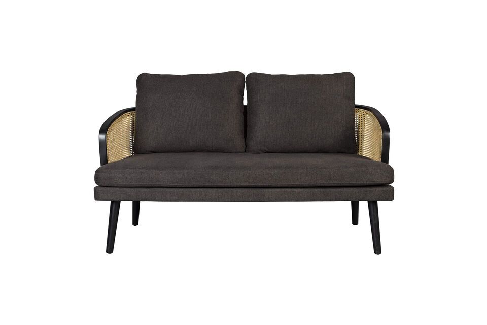 Black fabric 2-seater sofa Manou DutchBone