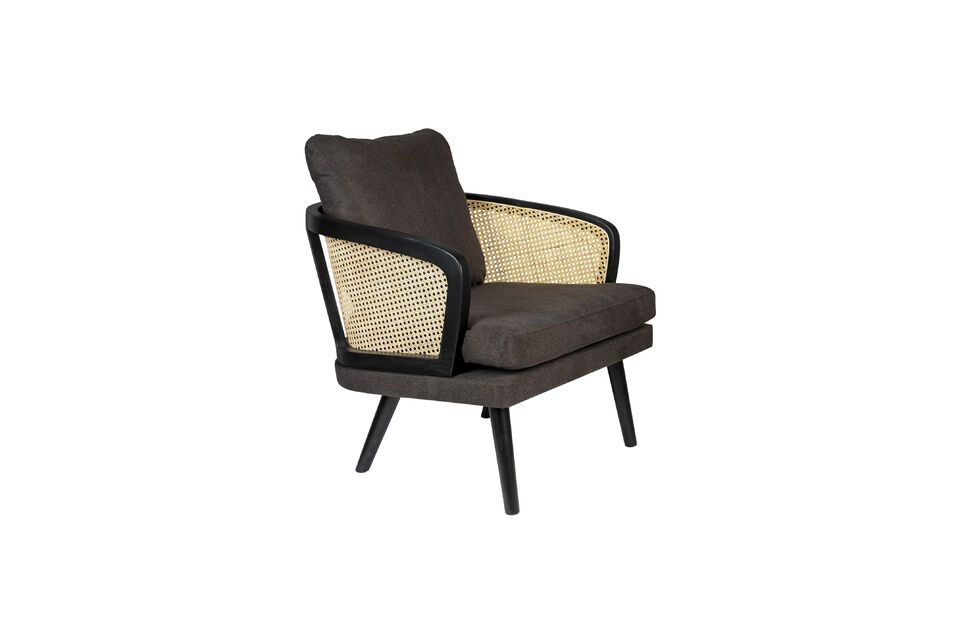 Black fabric armchair Manou DutchBone