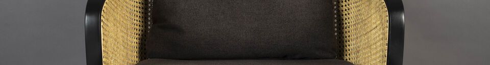 Material Details Black fabric armchair Manou