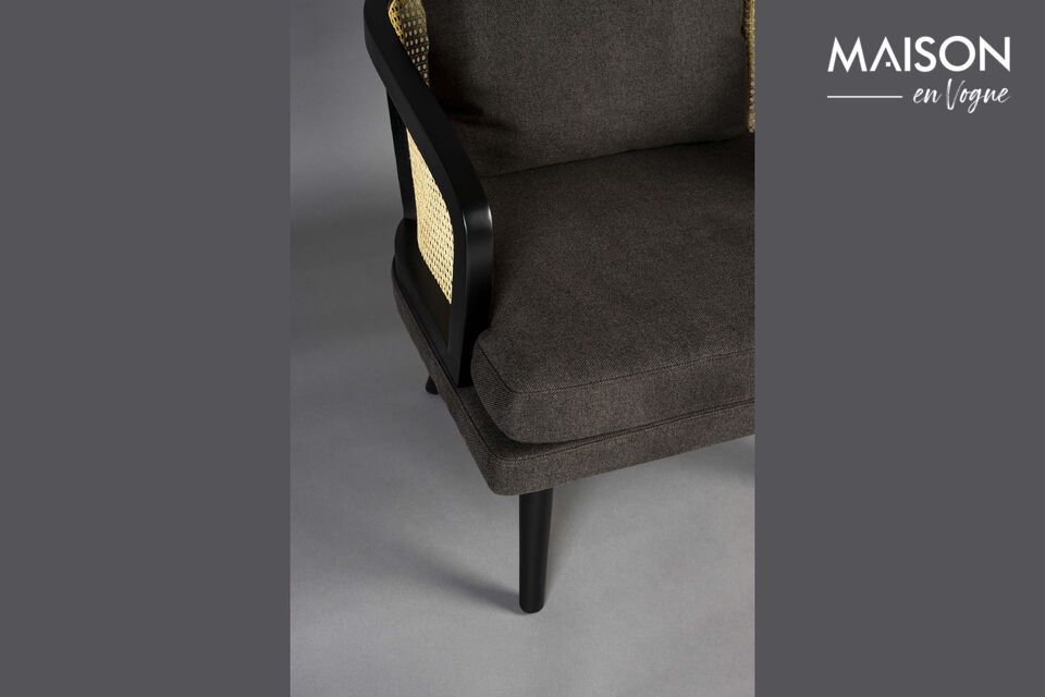 Black fabric armchair Manou - 3