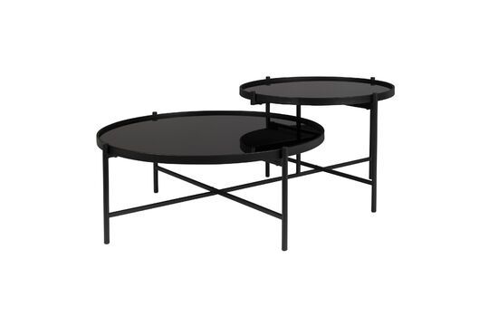 Black glass coffee table Lily Clipped