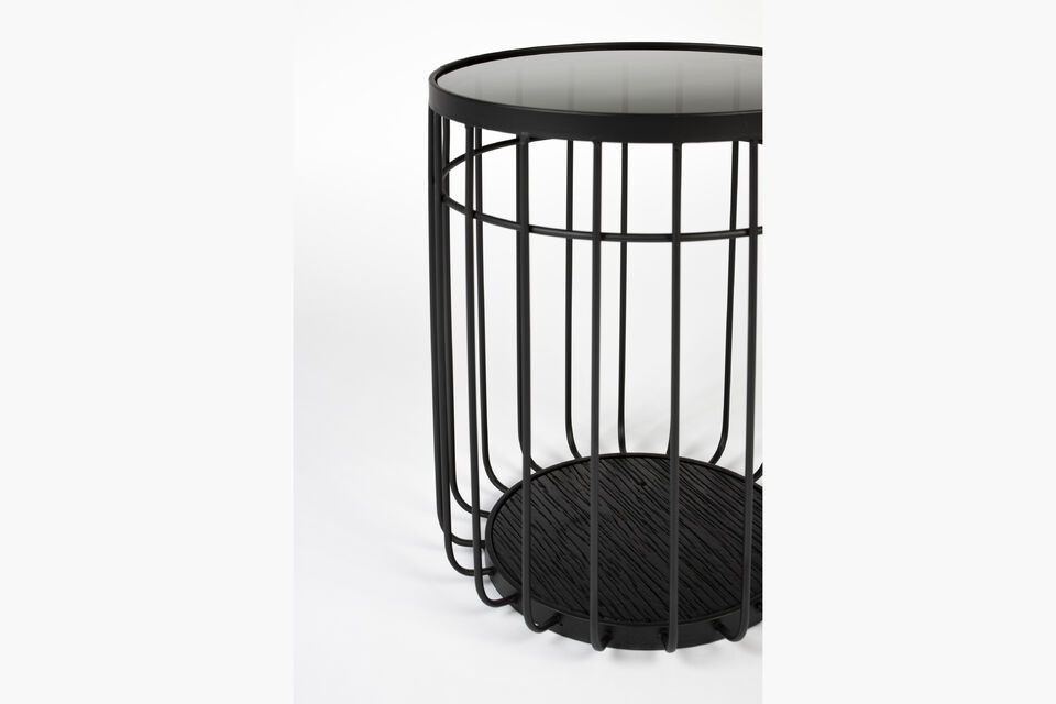 Black glass side table Lance - 6