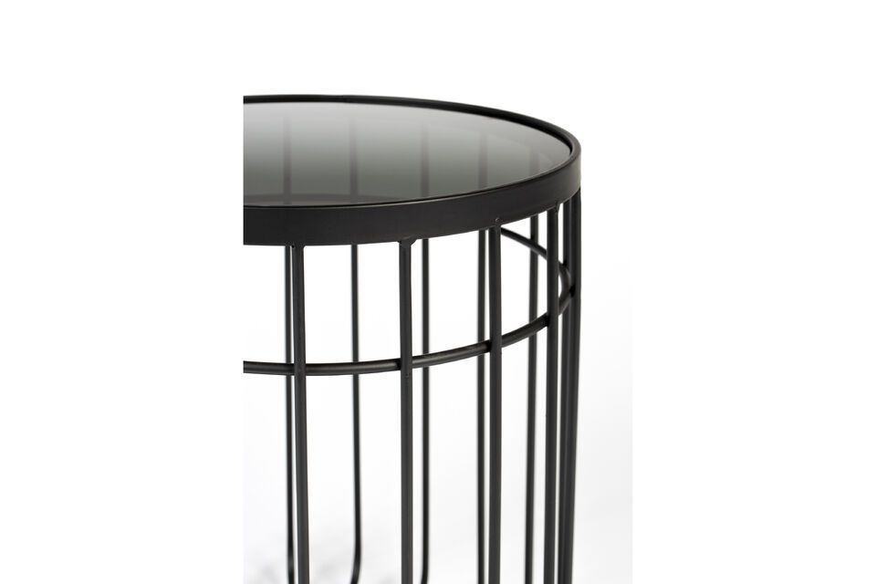 Black glass side table Lance - 7