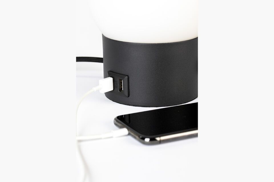 Black glass table lamp Urban Charger - 4