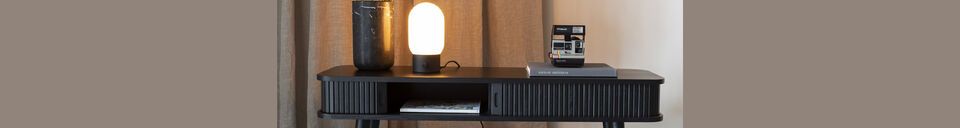 Material Details Black glass table lamp Urban Charger